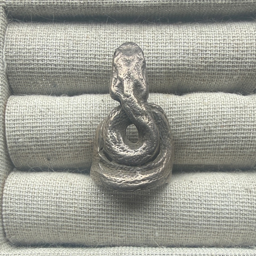 Handcrafted Snake Ring in Sterling Silver